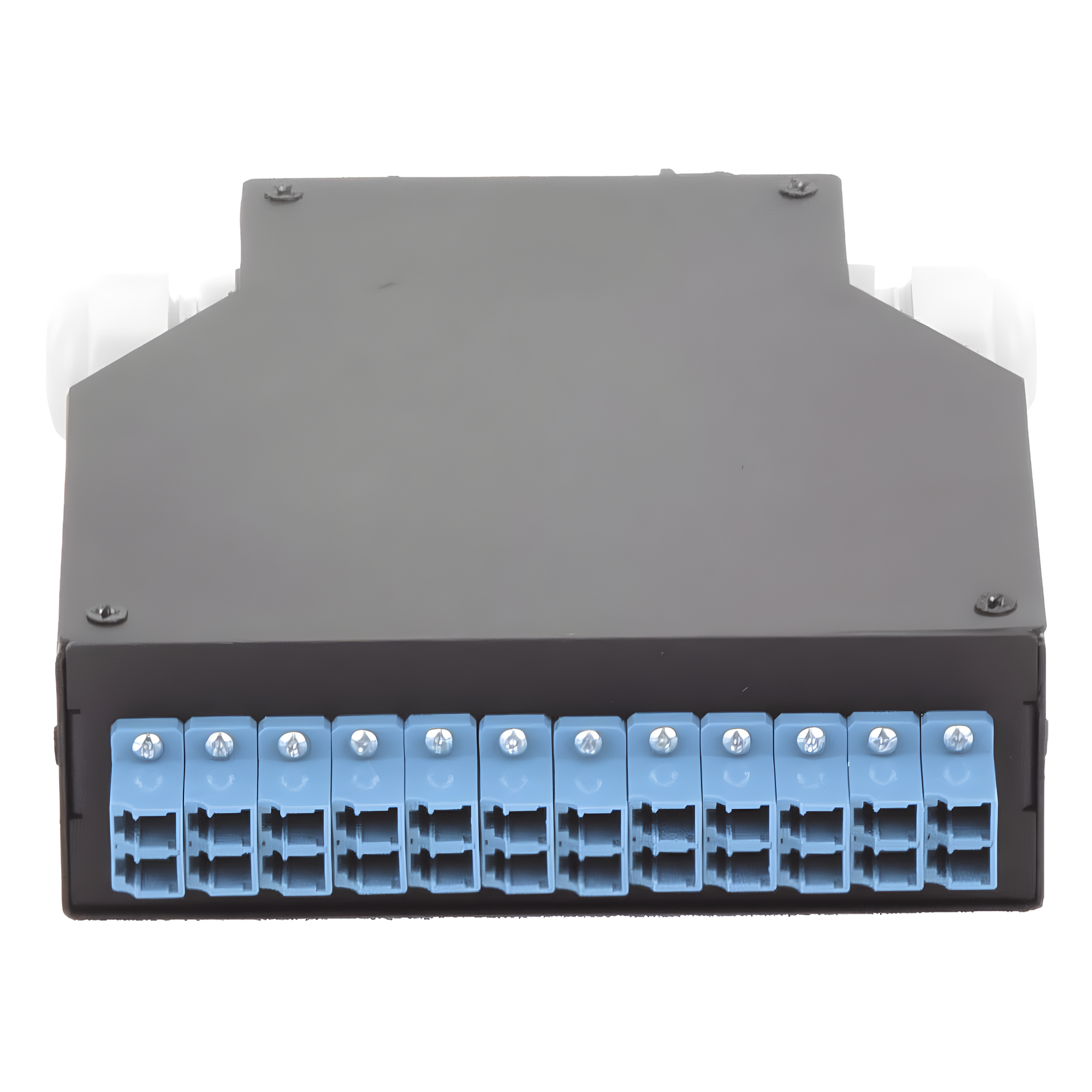 Distribuidor de Fibra Óptica / Riel DIN / 12 Acopladores LC/UPC Duplex / Monomodo / 24 Fusiones / 4 x 12.6 x 14.2 cm (1.57 x 4.96 x 5.59 in) — LINKEDPRO BY EPCOM · SKU LP-RDLCUSM