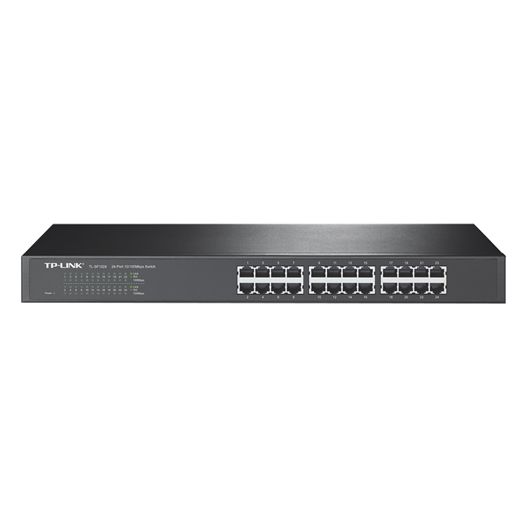 Switch no administrable de 24 puertos 10/100 Mbps para montaje en rack — TP-LINK · SKU TL-SF1024