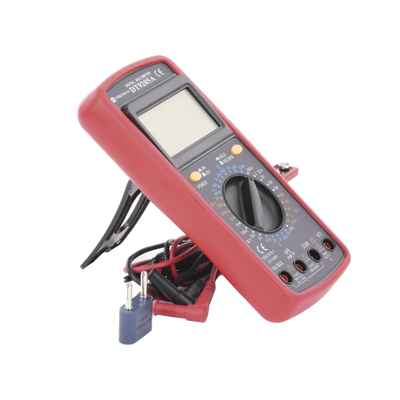 KIT Multímetro Digital DT9205A 600 Vcc / Vca CATII, con Pantalla LCD. Incluye Batería ER-9V de 9V
