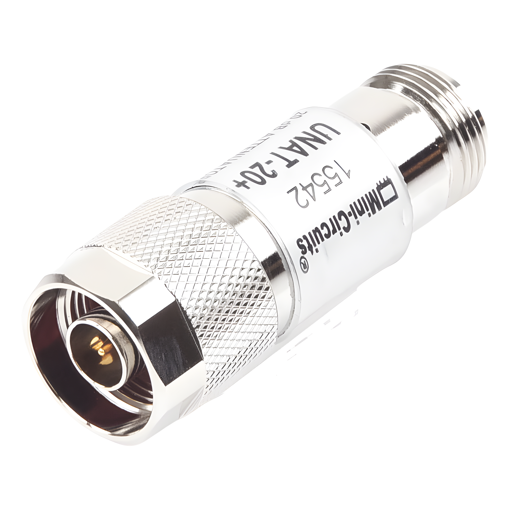 Atenuador en Línea de 20 dB, 0.5 W, Conectores N Macho-Hembra, CD-6 GHz. — MINI CIRCUITS · SKU UNAT-20