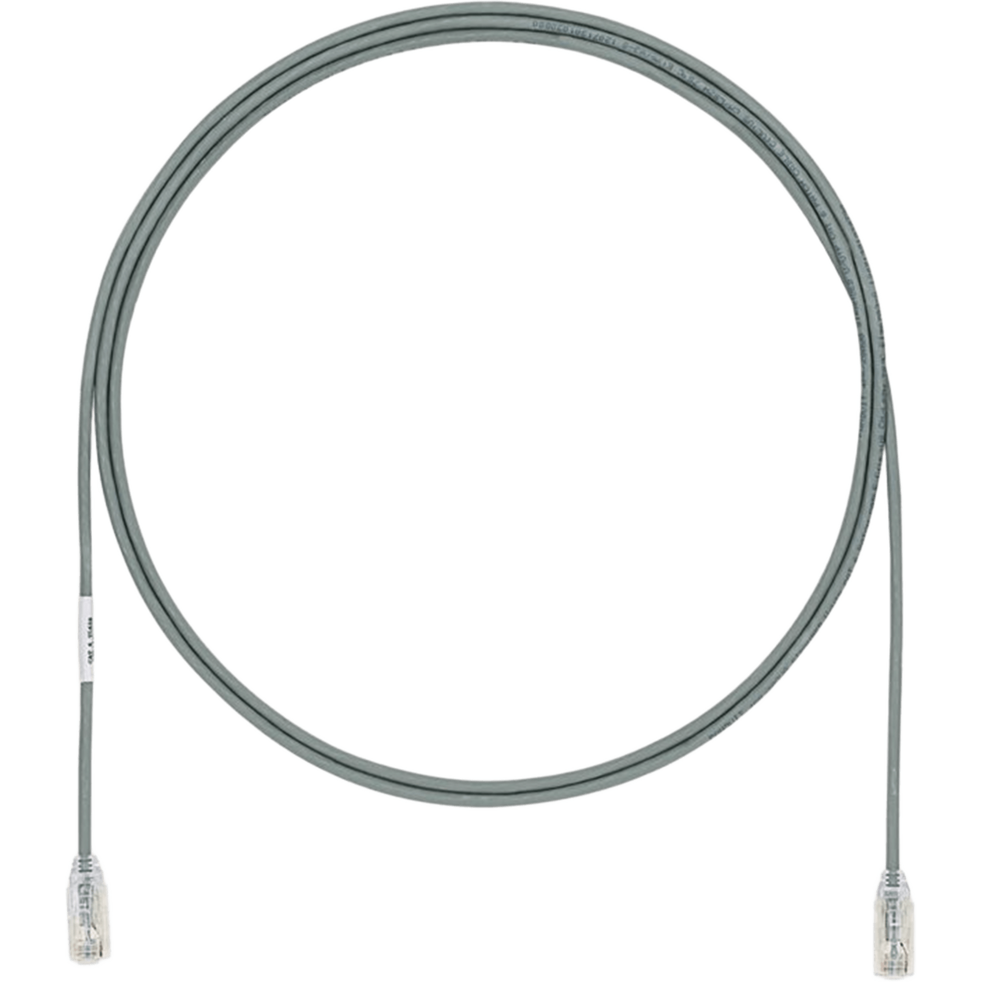 Cable de Parcheo UTP Cat6A, CM/LSZH, Diámetro Reducido (28AWG), Color Gris, 0.91 Metros (3 Pies)