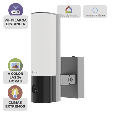 Cámara IP 4 Megapíxel / Wi-Fi / Lampara Integrada / Audio de dos vías / Imágen Nocturna a Color / Detección Humana / Audios Personalizables / Uso Exterior con Protección