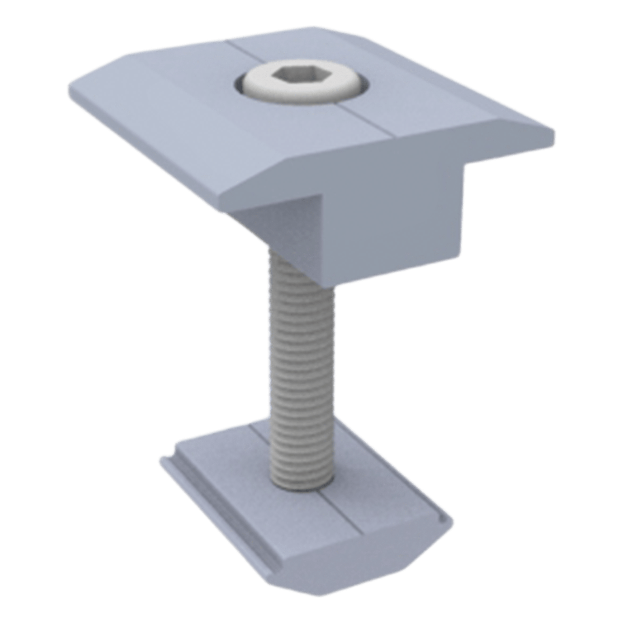 Sujetador Intermedio 35 mm para montaje de paneles solares en riel 5 Y 8 — EPCOM POWERLINE · SKU EPLMCN235RL50