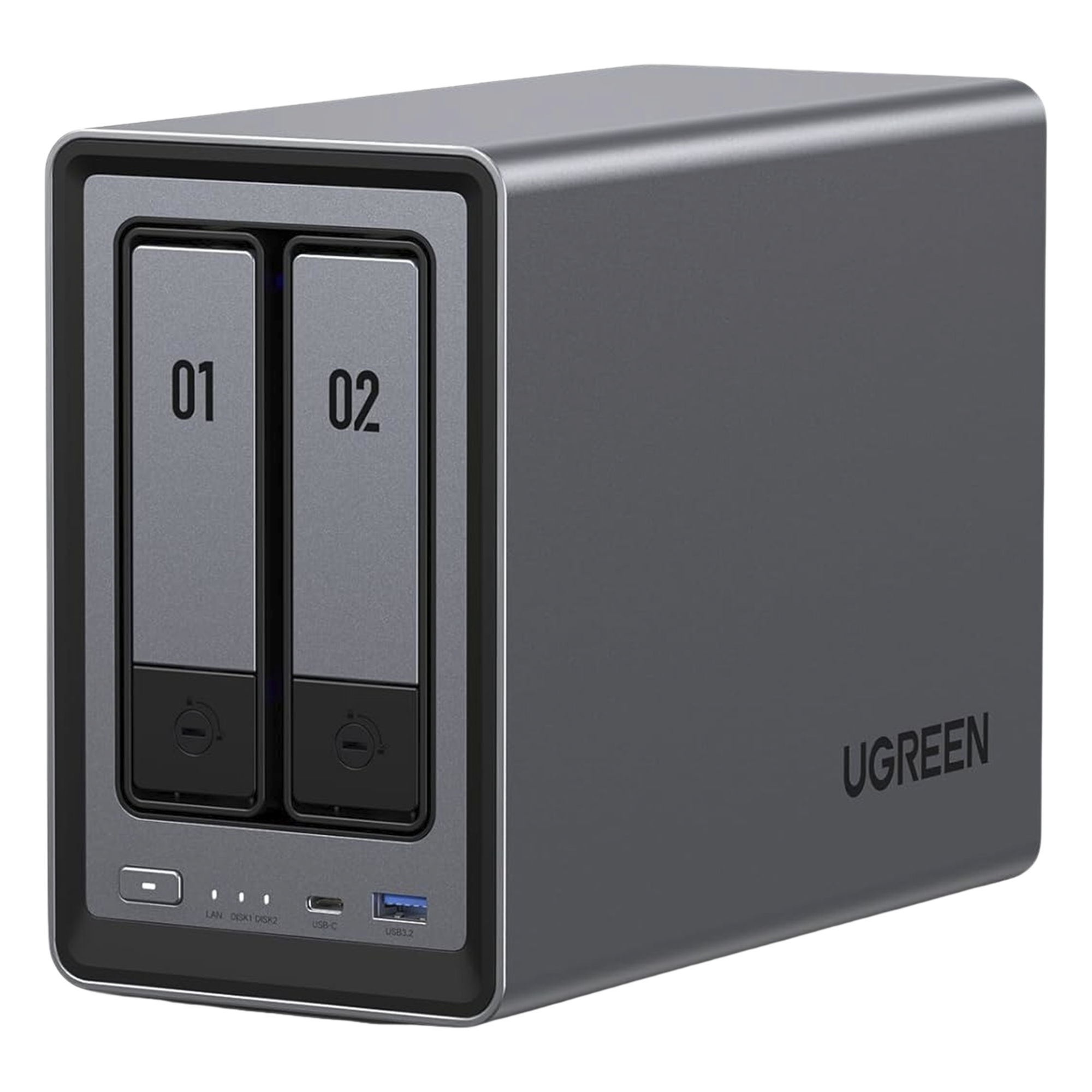 NASync DXP2800 | SO UGOS Pro | Intel N100 12th Gen Intel® 4 Core™ | 2 Bahías SATA hasta 48TB | 2-Bahias (M.2 NVMe) hasta 16TB | 8GB DDR5 (Exp. a 16GB) | Ethernet 2.5G | HDMI 4K | 2* USB2.0 | 1*USB 3.2Gen | 1* USB 3.2Gen2 | 1*USB-C 3.2Ge — UGREEN · SKU 25242