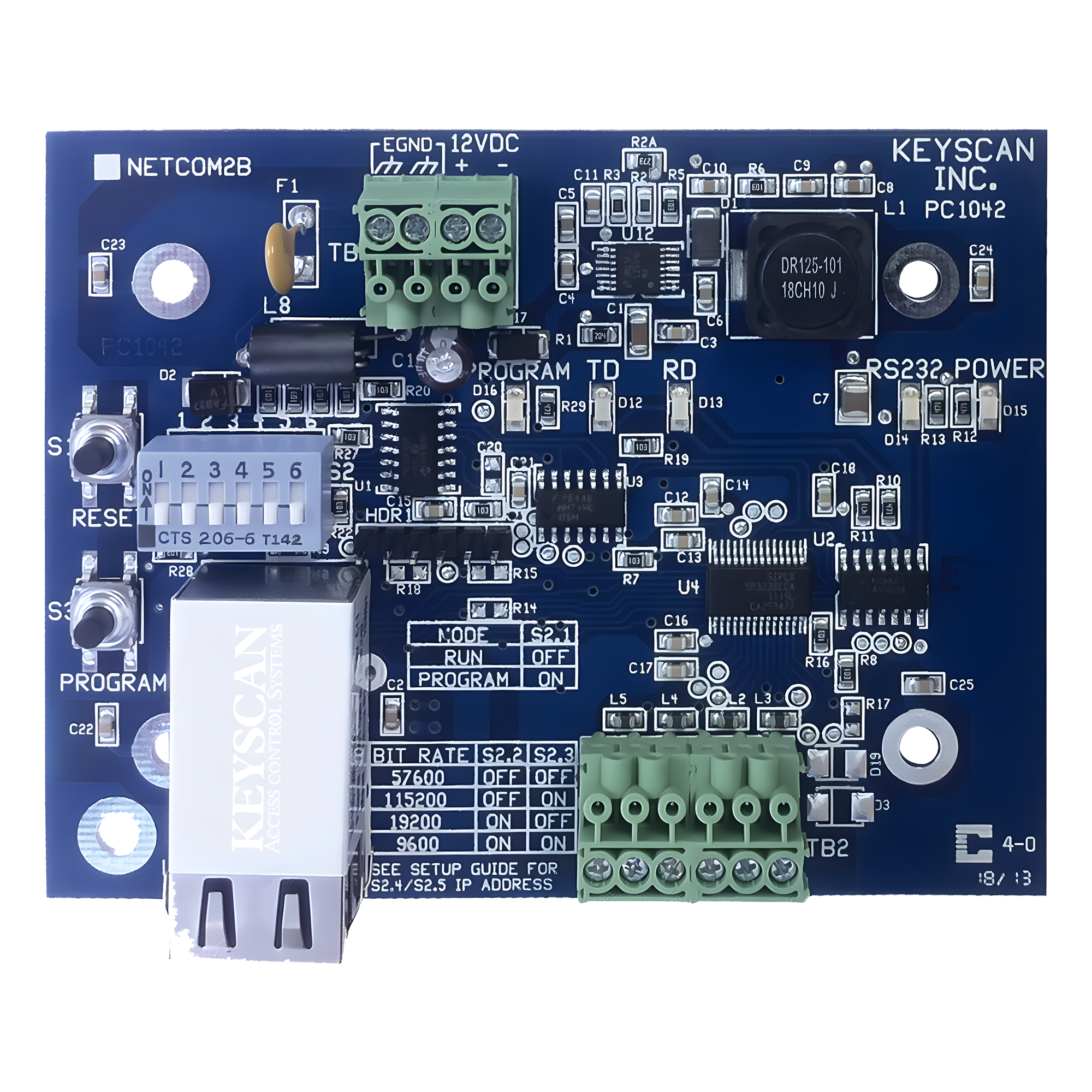Convertidor RS232 a TCP/IP para paneles Keyscan — KEYSCAN-DORMAKABA · SKU NETCOM2
