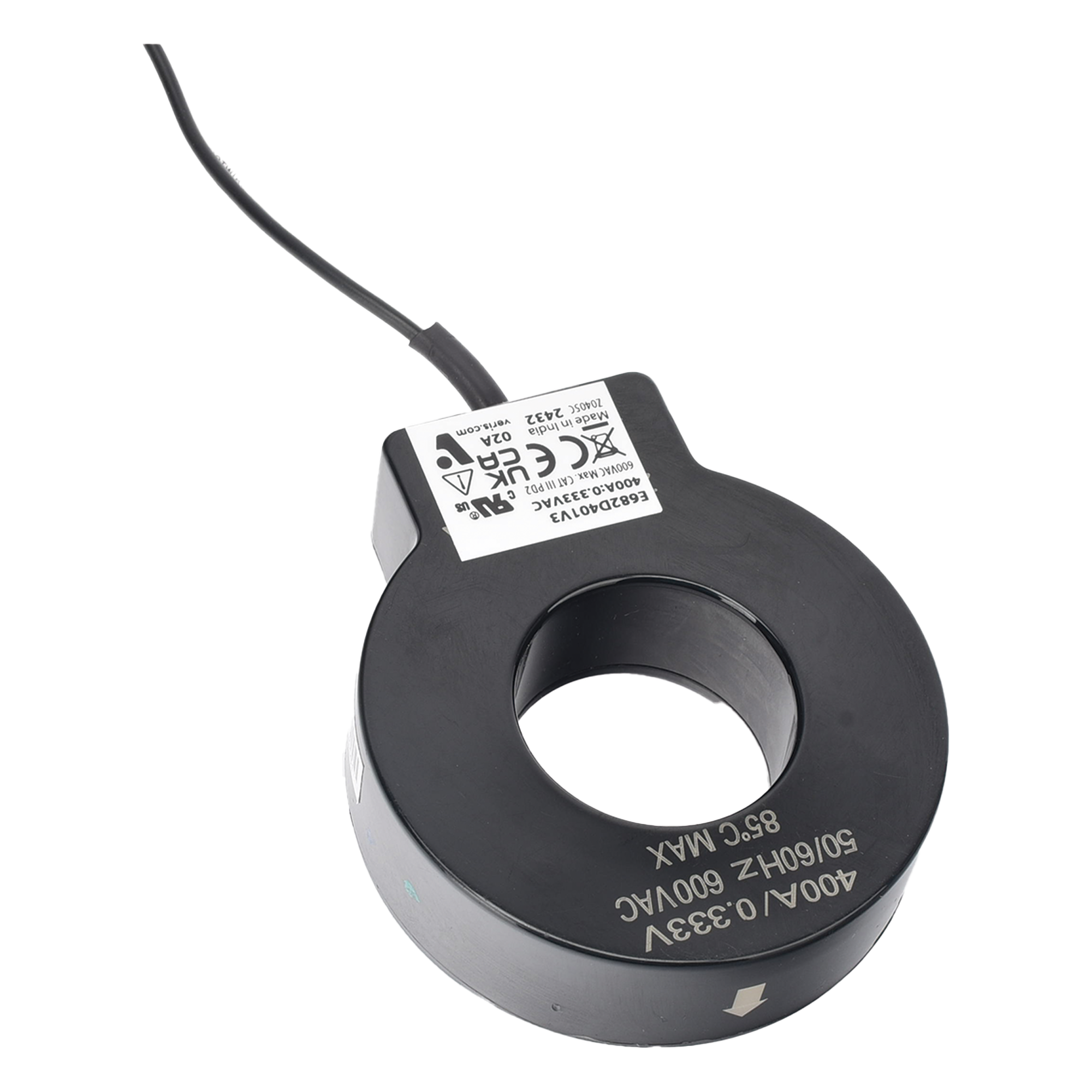 Transductor de corriente de núcleo sólido con salida en voltaje, 400 A, para monitoreo de energía y registro de datos — HONEYWELL BMS · SKU E682D401V3