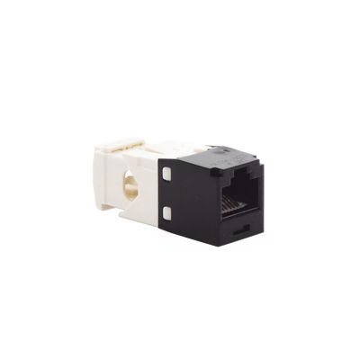 Conector Jack RJ45 Estilo TG, Mini-Com, Categoría 6, de 8 Posiciones y 8 Cables, Color Negro