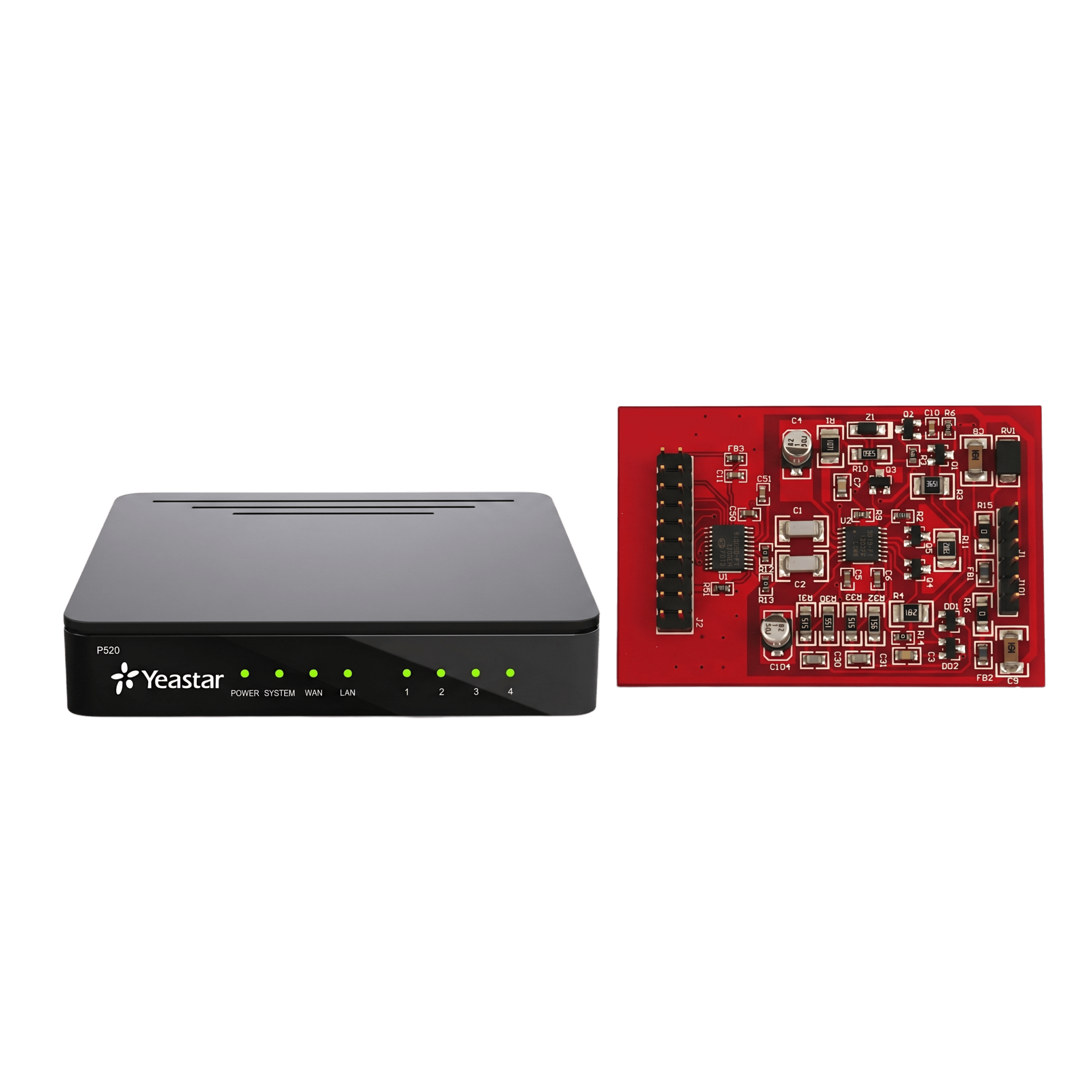 Kit Telefonía IP PYME / Conmutador P520 20 Extensiones / 10 Llamadas Simultáneas / Módulo O2 2 Puertos FXO / Modular / VoIP SIP