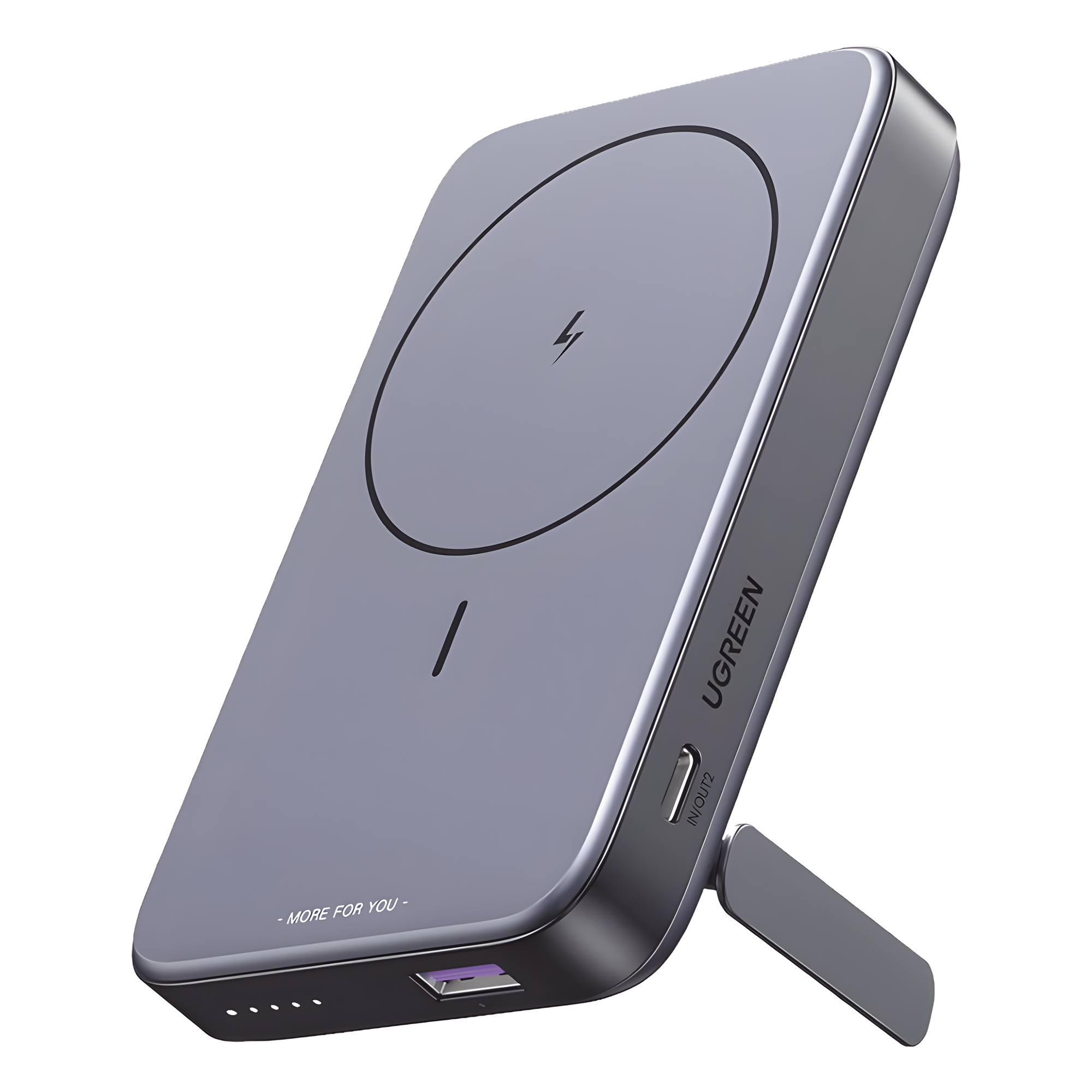 Power Bank MagSafe de 10000mAh NEXODE | 20W | 1 USB-C | 1 USB-A | Carga Rápida bidireccional | Soporta modo Standby | Soporte Plegable | Ultra Delgado | Ultra ligero | Compatible con iPhone 15/14/13/12 | Color Gris. — UGREEN · SKU 15086B