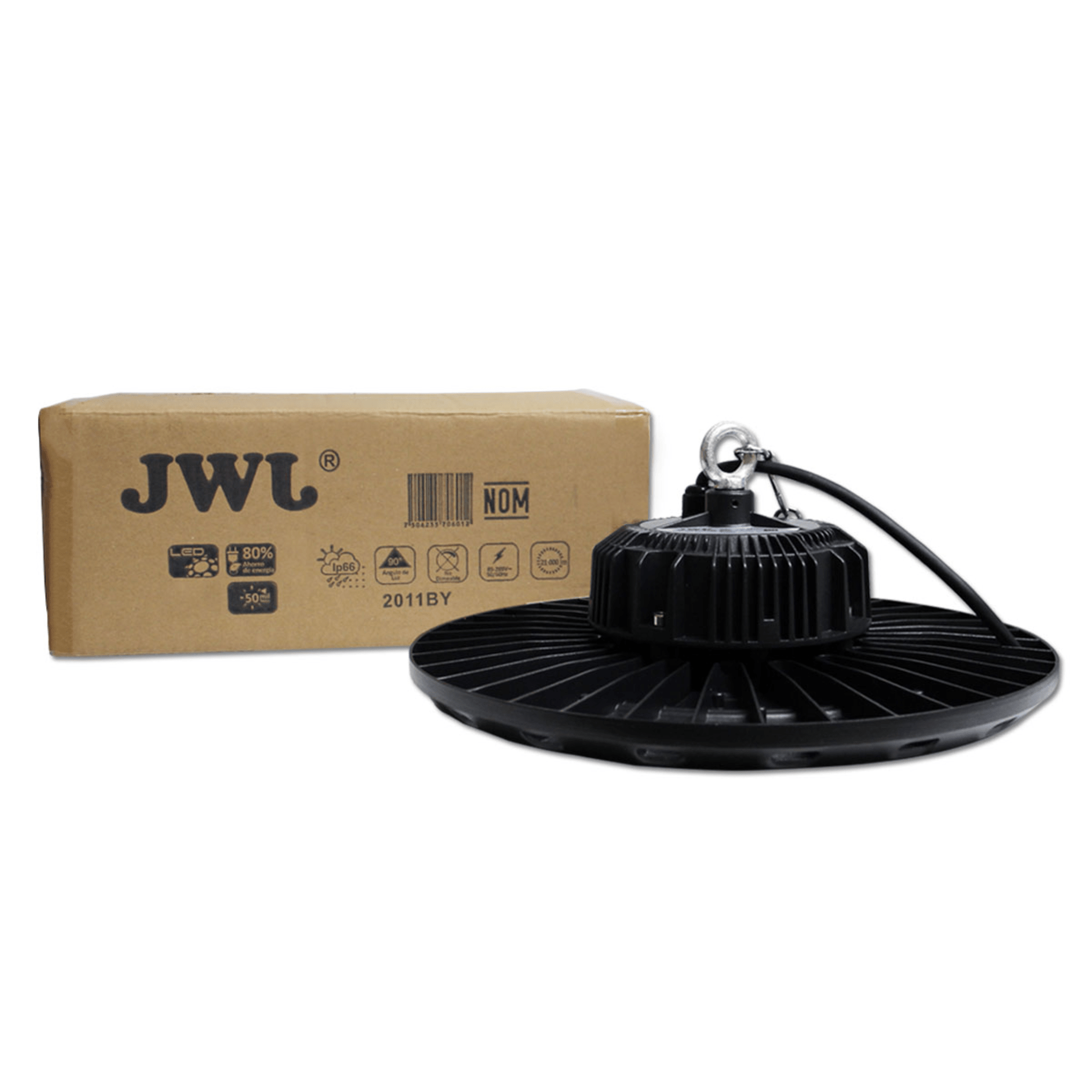 Campana Led Industrial UFO / 100 W / Suspendido / 85 - 265 V CA / Luz Fría 6500 K.