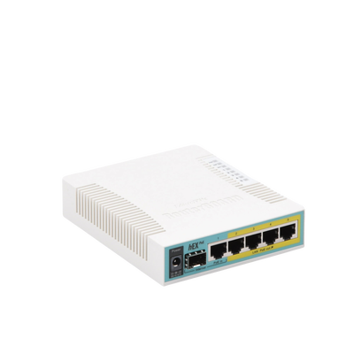 (hEX PoE) Routerboard 5 puertos Gigabit Ethernet PoE 802.3at, 1 Puerto USB