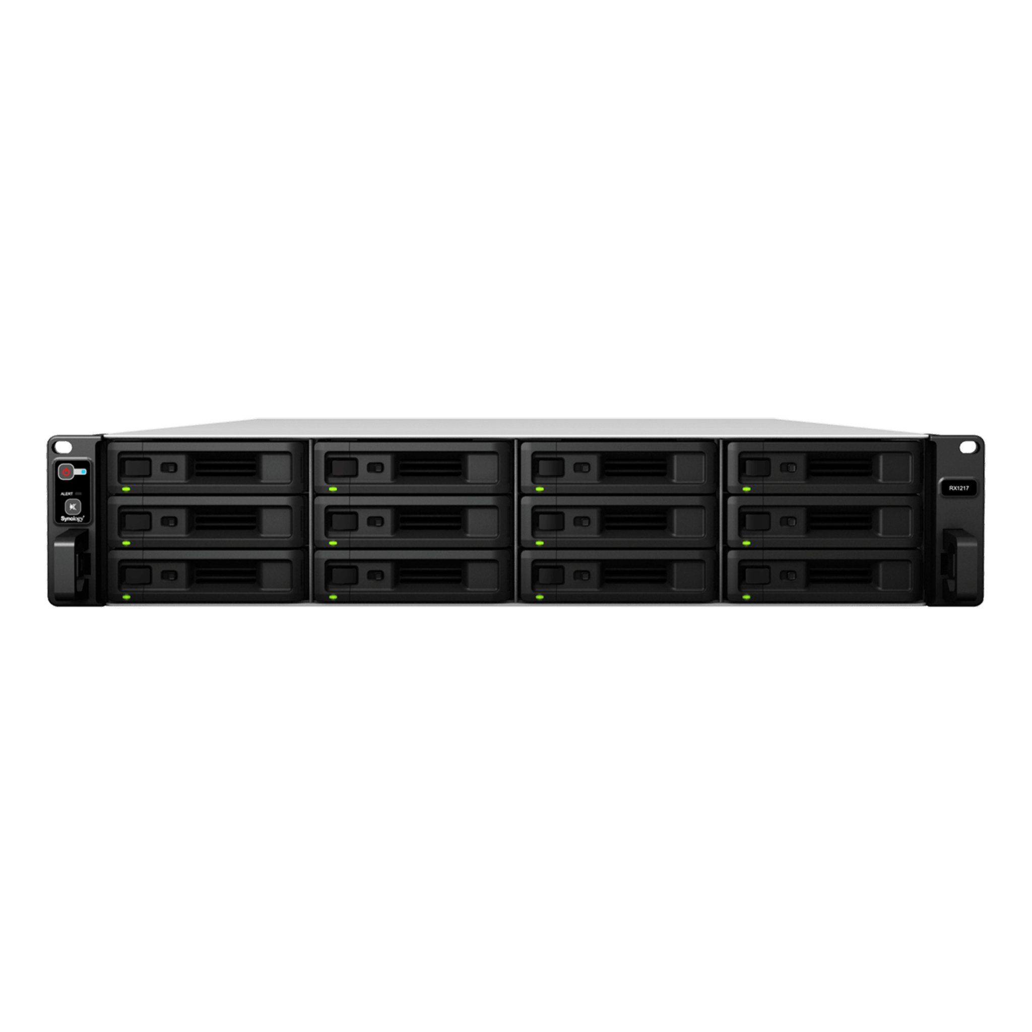 Unidad de Expansión Synology RX1217/RX1217RP | 12 Bahías de Disco | Compatible con SATA 3.5” y 2.5” | Expansión de Volumen en Línea | Fuentes de Alimentación Redundantes (RX1217RP) | Administración con