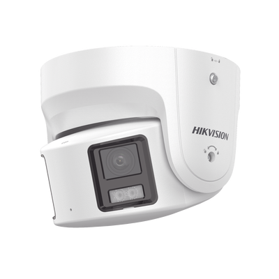 [PROTECCIÓN ACTIVA] Turret IP Panorámica 8 Megapíxel / 2 Lentes 4 mm (180°) / Imagen a Color 24/7 (ColorVu) / PoE / WDR 130° / IP67 / ACUSENSE / Luz Estroboscópica y Alarma Audible / 30 mts Luz Blanca / Micro SD — HIKVISION · SKU DS-2CD2387G2P-LSU/SL(C)