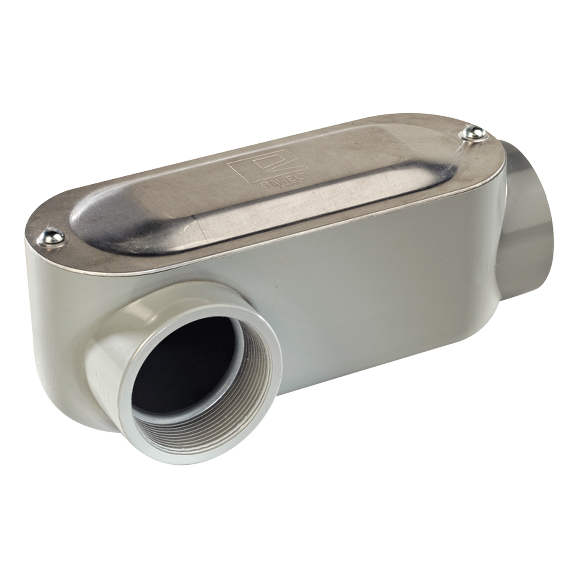 Caja Oval Roscada tipo LR de 1/2" (12.7 mm) / Incluye tapa y tornillos. — RAWELT · SKU OLR-2988C