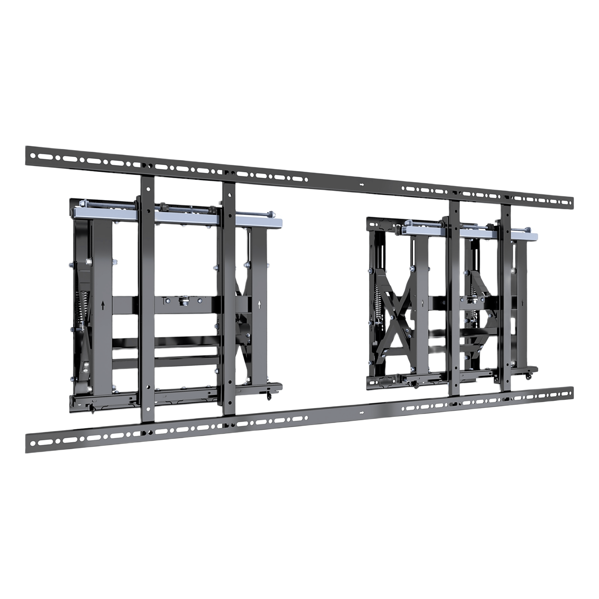 Soporte Estructural Modular para Pantallas | Altura Ajustable de 200 mm a 1600 mm | Ancho 600 mm | Profundidad 134 mm a 300 mm | Diseño Metálico| Compatible con Diferentes Tamaños de Pantallas |Soporta Formato Horizontal y Vertical. — EPCOM INDUSTRIAL · SKU EMVW1600