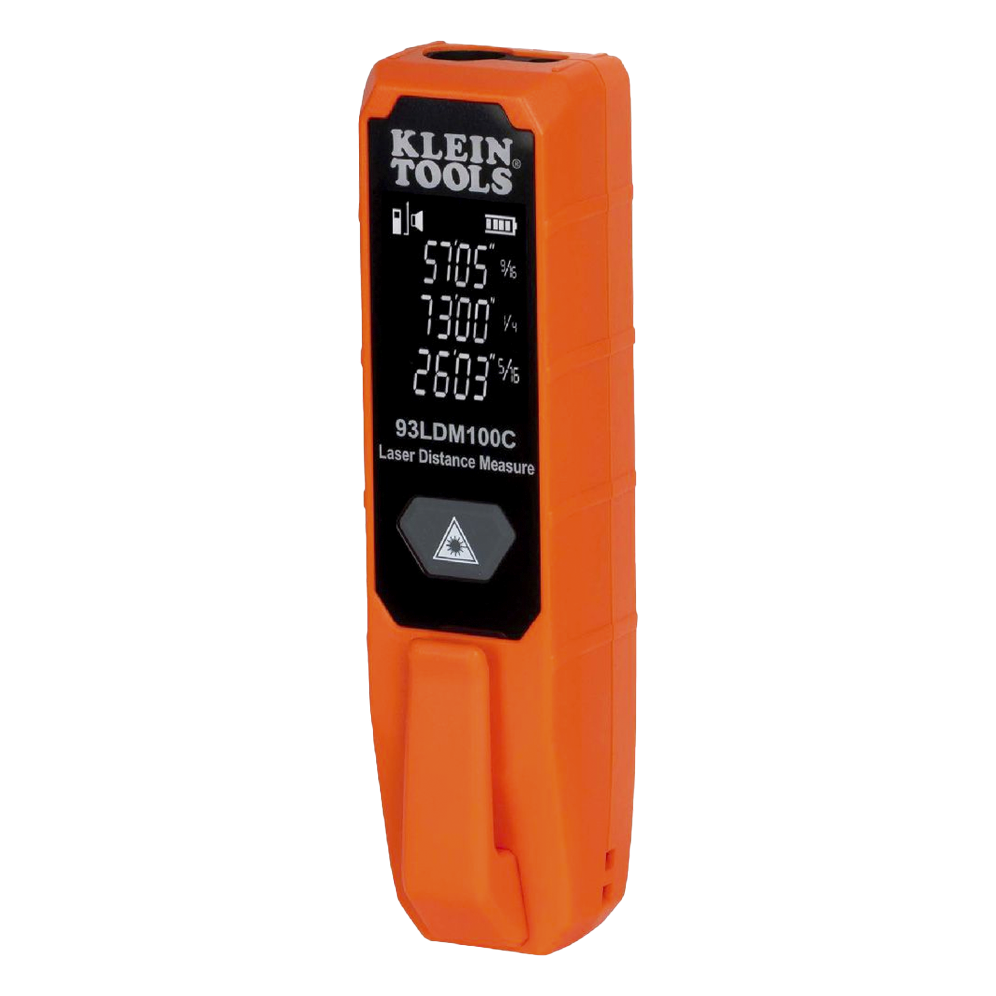 Medidor Compacto Láser de Distancias. Rango: 5.1 cm a 30.5 m / Opción cm o pulg. o Combinado / Clip para Bolsillo. — KLEIN TOOLS · SKU 93-LDM-100C