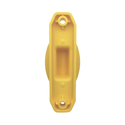 Aislador de Paso color Amarillo reforzado para cercos eléctricos, resistente al clima extremoso