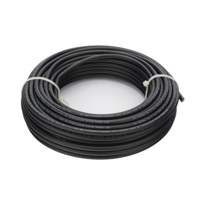 Cable Fotovoltaico Negro / Cobre Estañado / 6 mm² (10 AWG) / 2000V / Rollo de 25 m / / UL 4703 y TUV