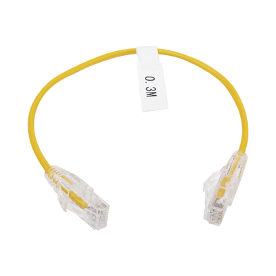 Cable de Parcheo Slim UTP Cat6 - 30 cm (11.81 Pulgadas) Amarillo Diámetro Reducido (28 AWG) — LINKEDPRO BY EPCOM · SKU LP-UT6-030-YE28