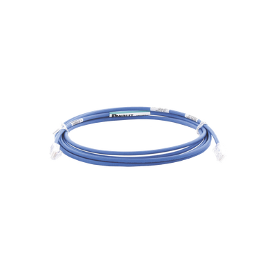 Cable de Parcheo UTP Cat6A, CM/LSZH, Diámetro Reducido (28AWG), Color Azul, 3.05 Metros (10 Pies)
