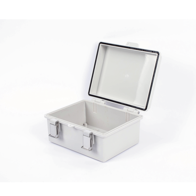 Gabinete de Plástico ABS, Uso en Intemperie IP66 (170 x 220 x 110 mm) Cierre por broche Inoxidable y Permite Cerrado con Candado y Llave (Perno 5mm) No Incluido