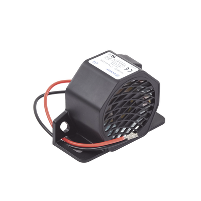 Alarma de reversa vehicular, 12-24 Vcc, 107 dBA