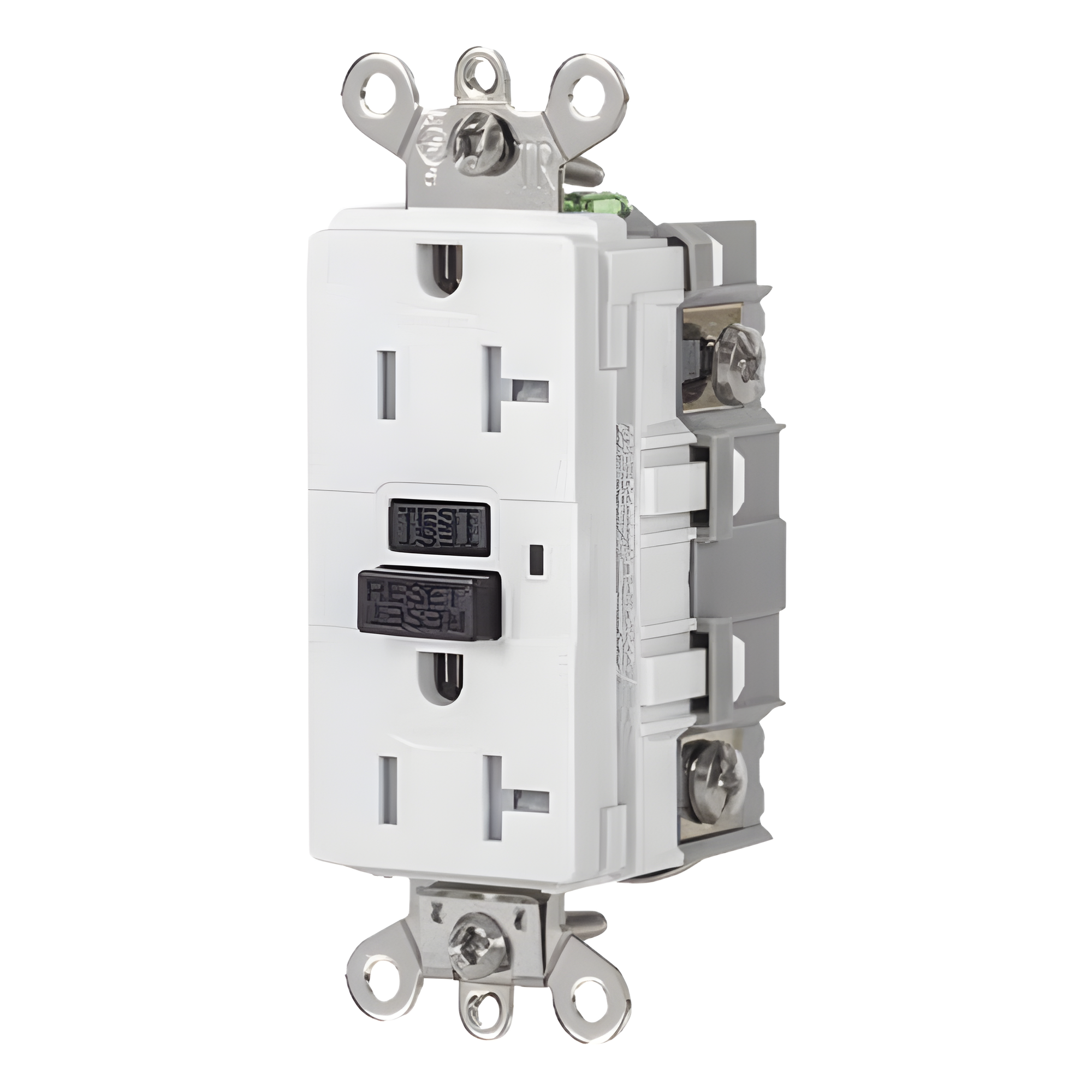 Contacto GFCI 20 A 125 V / Resistente a Intemperie / A prueba de manipulaciones / Color Blanco (Nema 5-20R) / Grado Industrial. — HUBBELL · SKU HUB-GFS-G5362-W