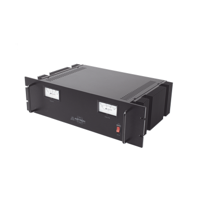 Fuente de poder 13.8Vcc, 35A, lineal regulada con circuito cargador de baterías, para instalación en rack