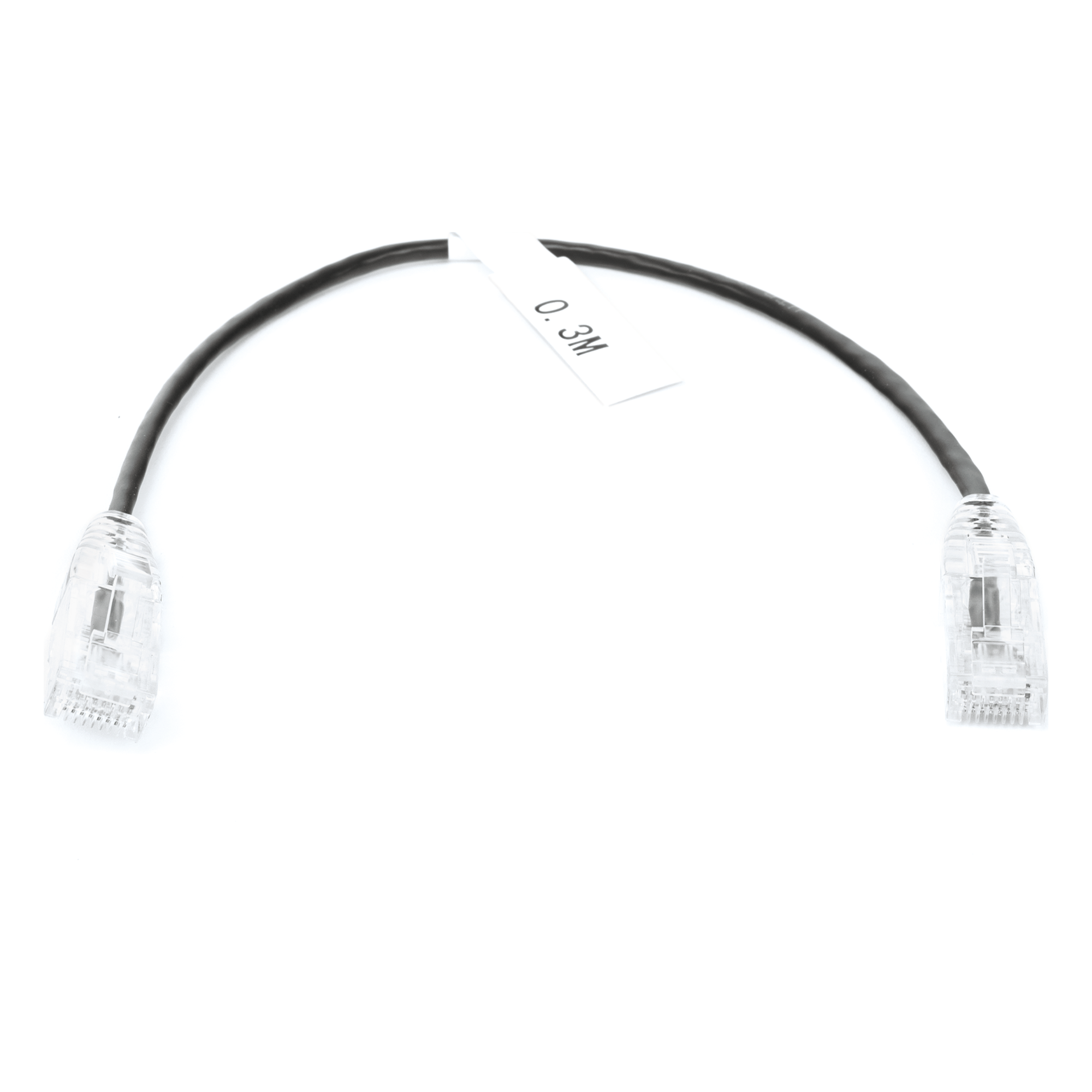 Cable de Parcheo Slim UTP Cat6 - 30 cm (11.81 Pulgadas) Negro Diámetro Reducido (28 AWG)