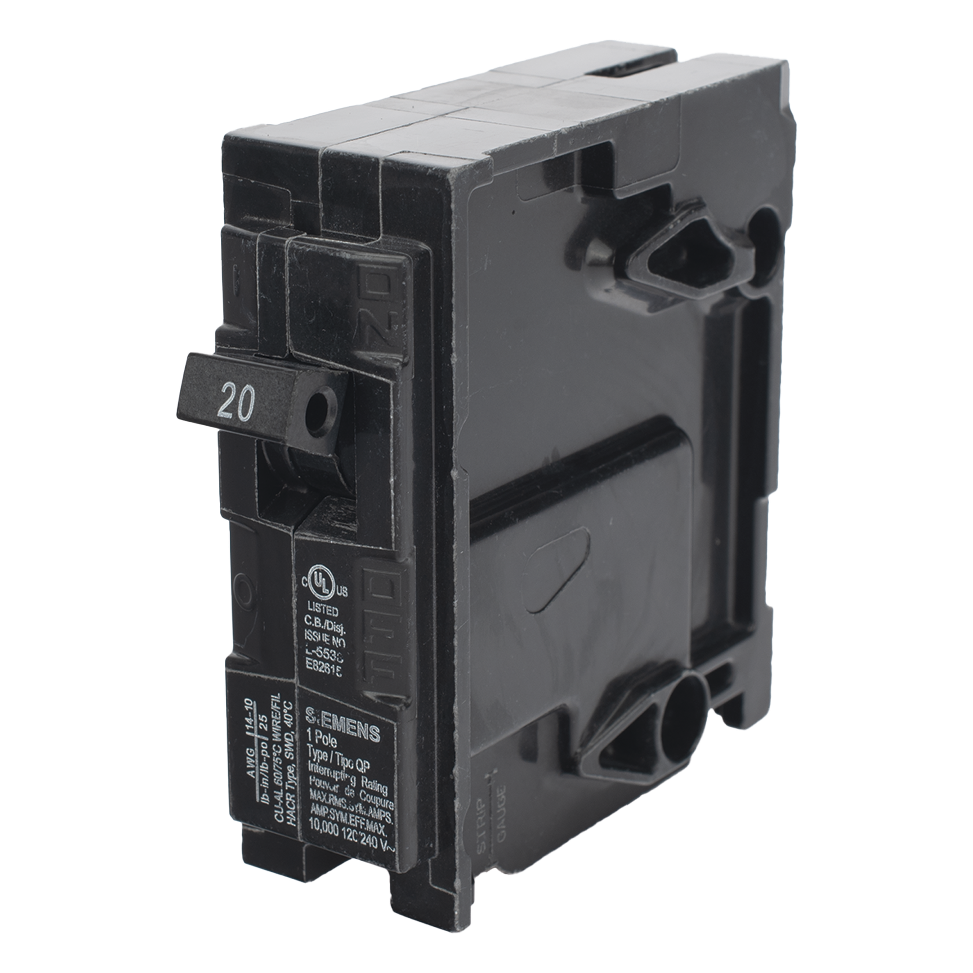 Interruptor automático enchufable tipo QP 1 polos, 20 amp — SIEMENS · SKU Q120