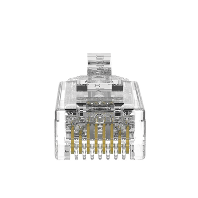 Plug RJ45 Cat6/6A, Para Cable UTP de Calibre 28 AWG (Diámetro Reducido), Chapado en Oro de 50 Micras, Paquete de 100 Piezas