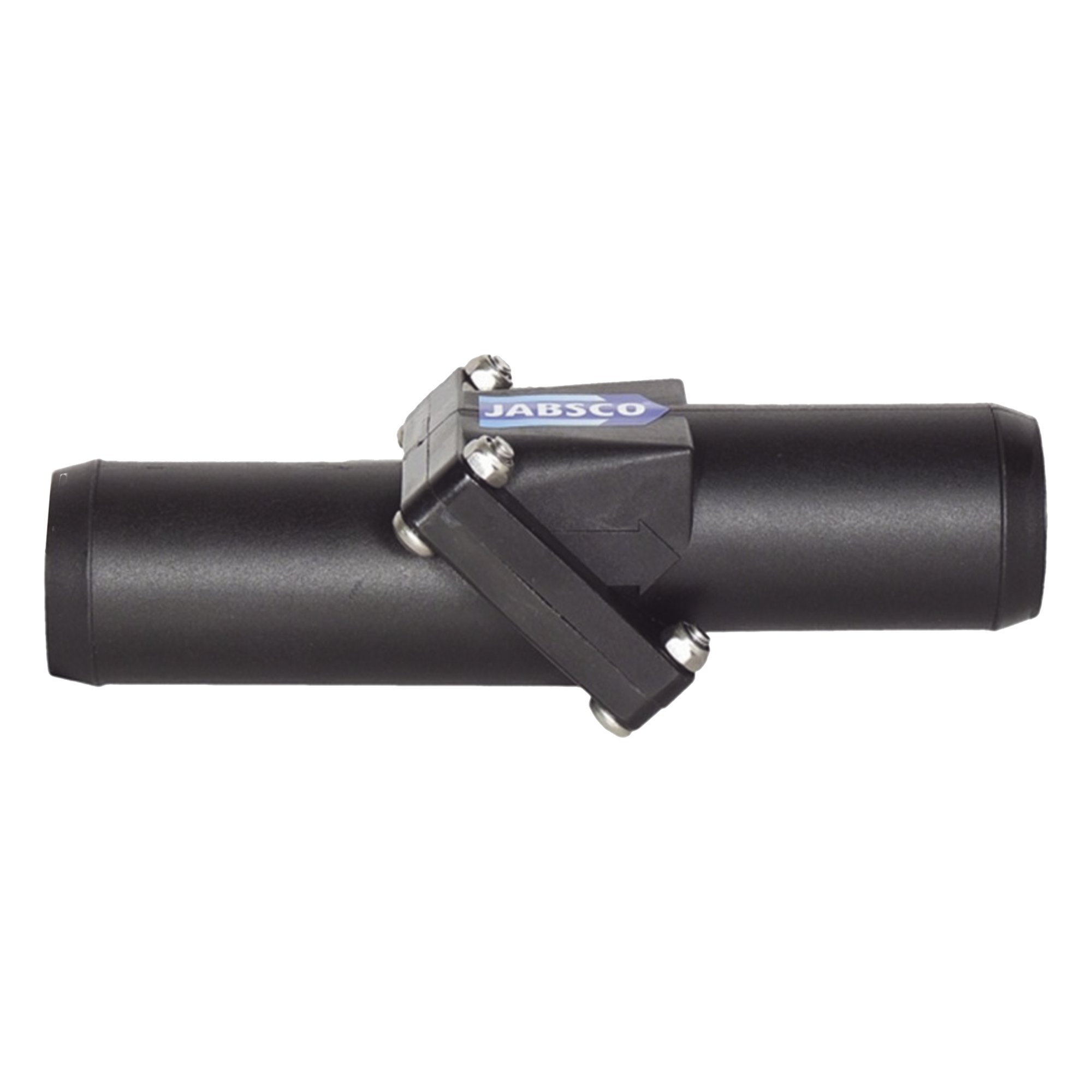 Válvula Anti-Retorno en Línea / Conexión Manguera 38 mm (1 1/2") / Cuerpo Plástico / Válvula Nitrilo / 108 mm (4.25") Largo / 0.11 kg — RULE · SKU 29295-1010
