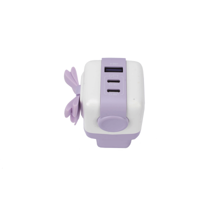 Cargador RobotGaN de 65W Serie UNO | 3 Puertos de Carga Rápida | 2 USB-C | 1 USB-A | PD 3.0 | QC 4.0 | Carga Inteligente | Tecnología GaN II | Zapato Magnético Extraíble | Carcasa Ignífuga | Pantalla LED