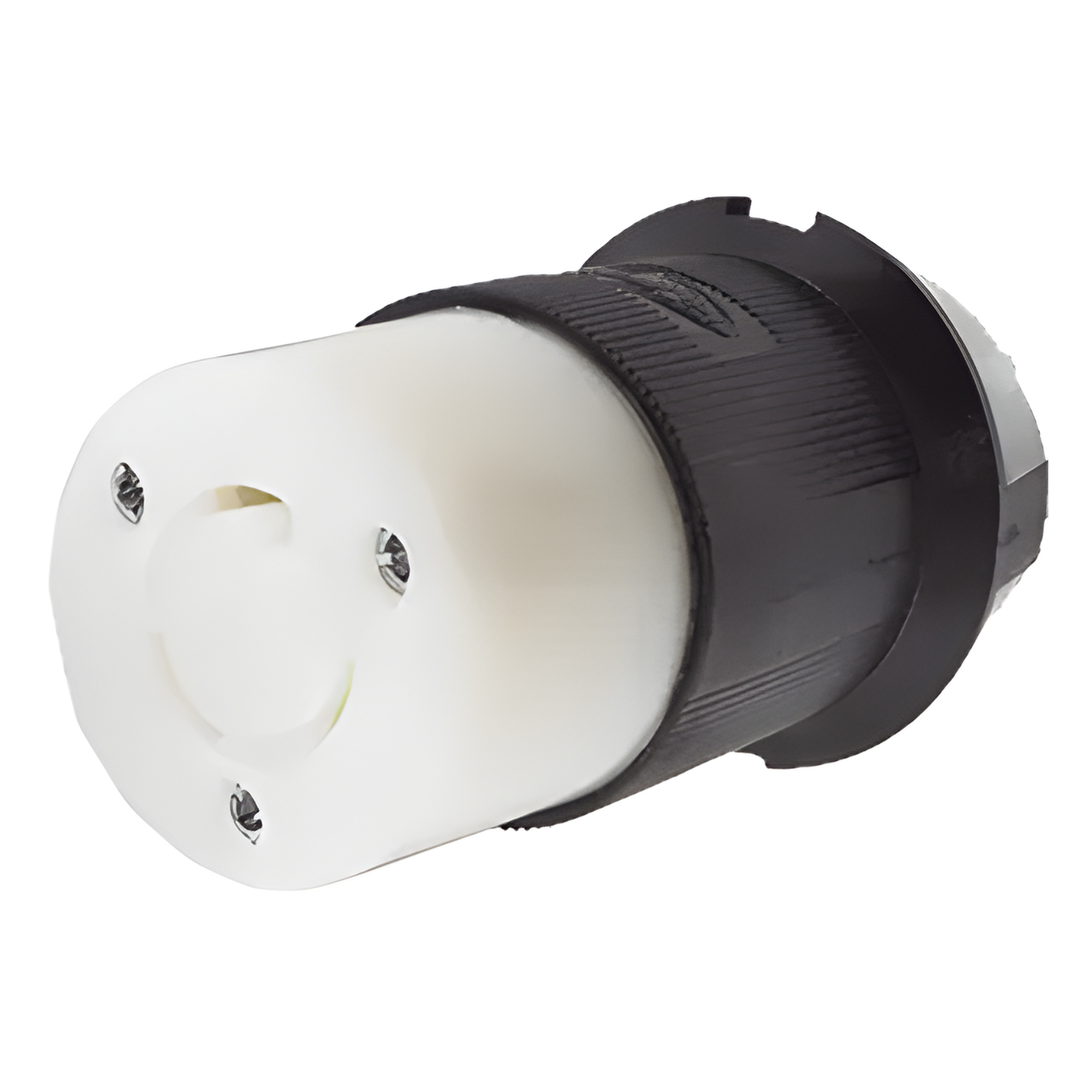 Conector Industrial con Bloqueo de Media Vuelta / 20 A 125 V CA / 2 Polos 3 Hilos / Nema L5-20R / Color Blanco y Negro. — HUBBELL · SKU HUB-HBL-2313