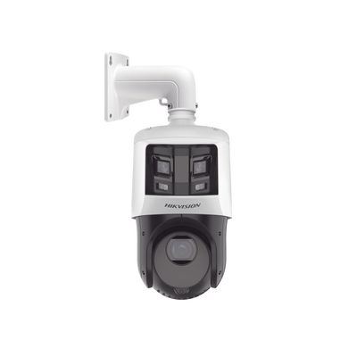 [TandemVu] PTZ IP 4 Megapixel con Cámara Panoramica 6 Megapixel / 25X Zoom / 100 mts IR / IP66  / WDR / PoE+ / Entrada-Salida de Audio y Alarma / Ultra Baja Iluminación / Micro SD — HIKVISION · SKU DS-2SE4C425MWG-E/26(F0)