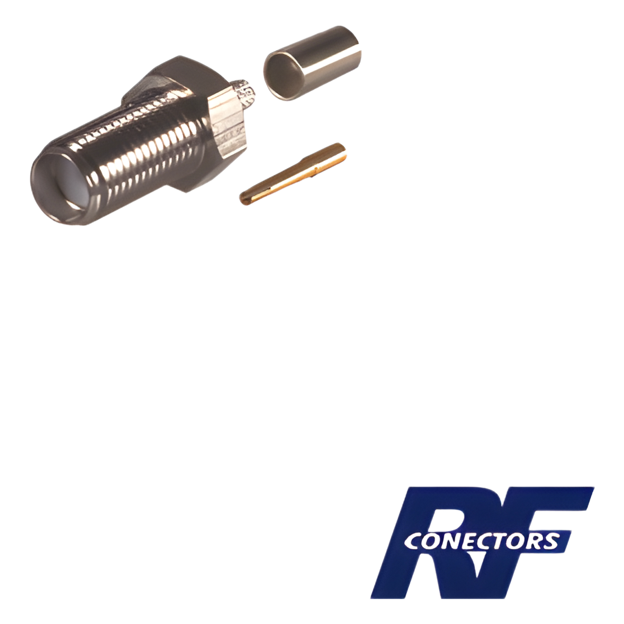 Conector SMA Hembra de Anillo Plegable para Cable RG-58/U, Niquel/ Oro / Teflón. — RF INDUSTRIES,LTD · SKU RSA-3050-C