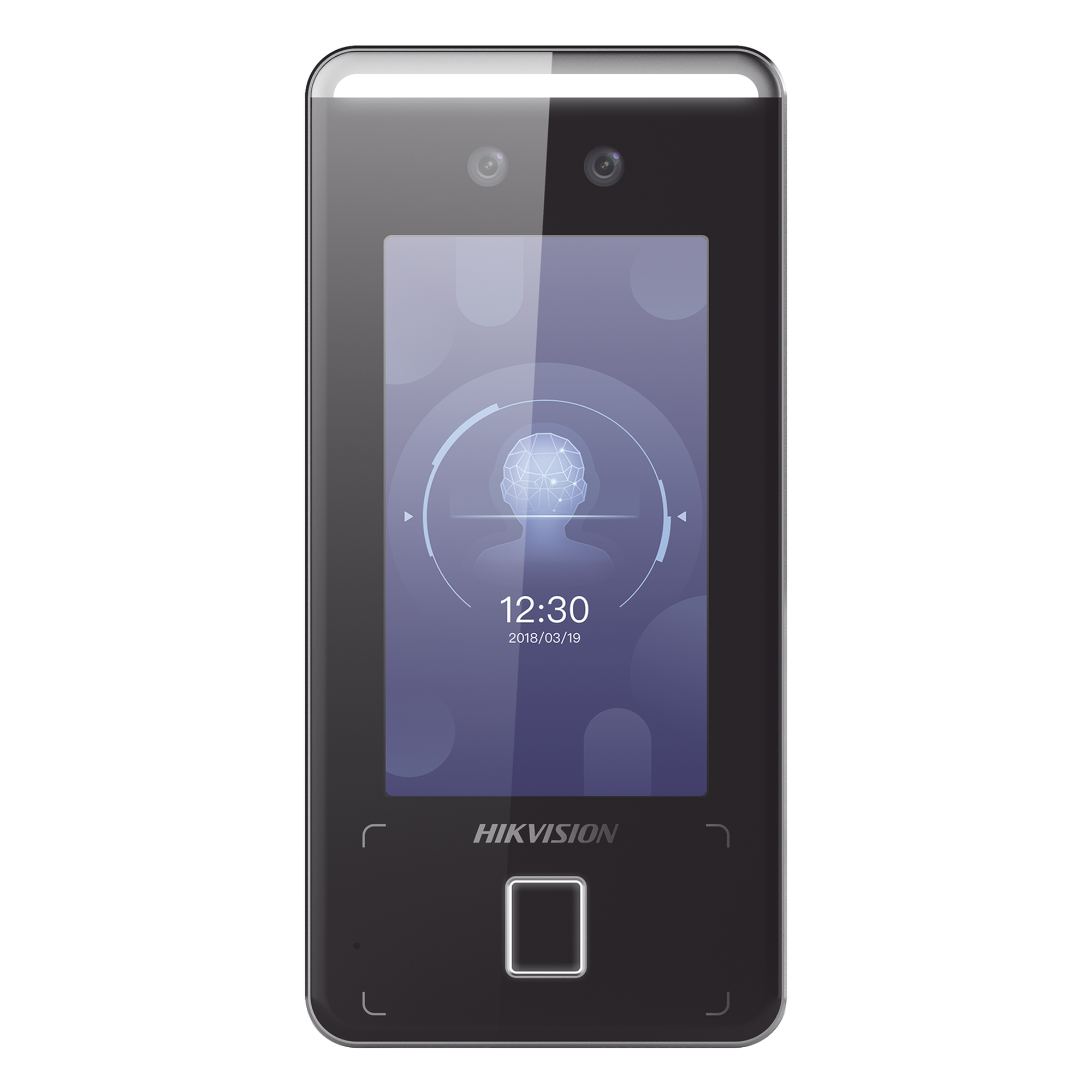 Terminal Min Moe WiFi de Reconocimiento Facial ULTRA RÁPIDO (Exterior IP65) / Hasta 1.5 mts en lectura / Soporta P2P Hik-Connect / 3,000 Usuarios /QR y Videoportero (ambientes de bajo ruido) / HIK-IA — HIKVISION · SKU DS-K1T341CMFW