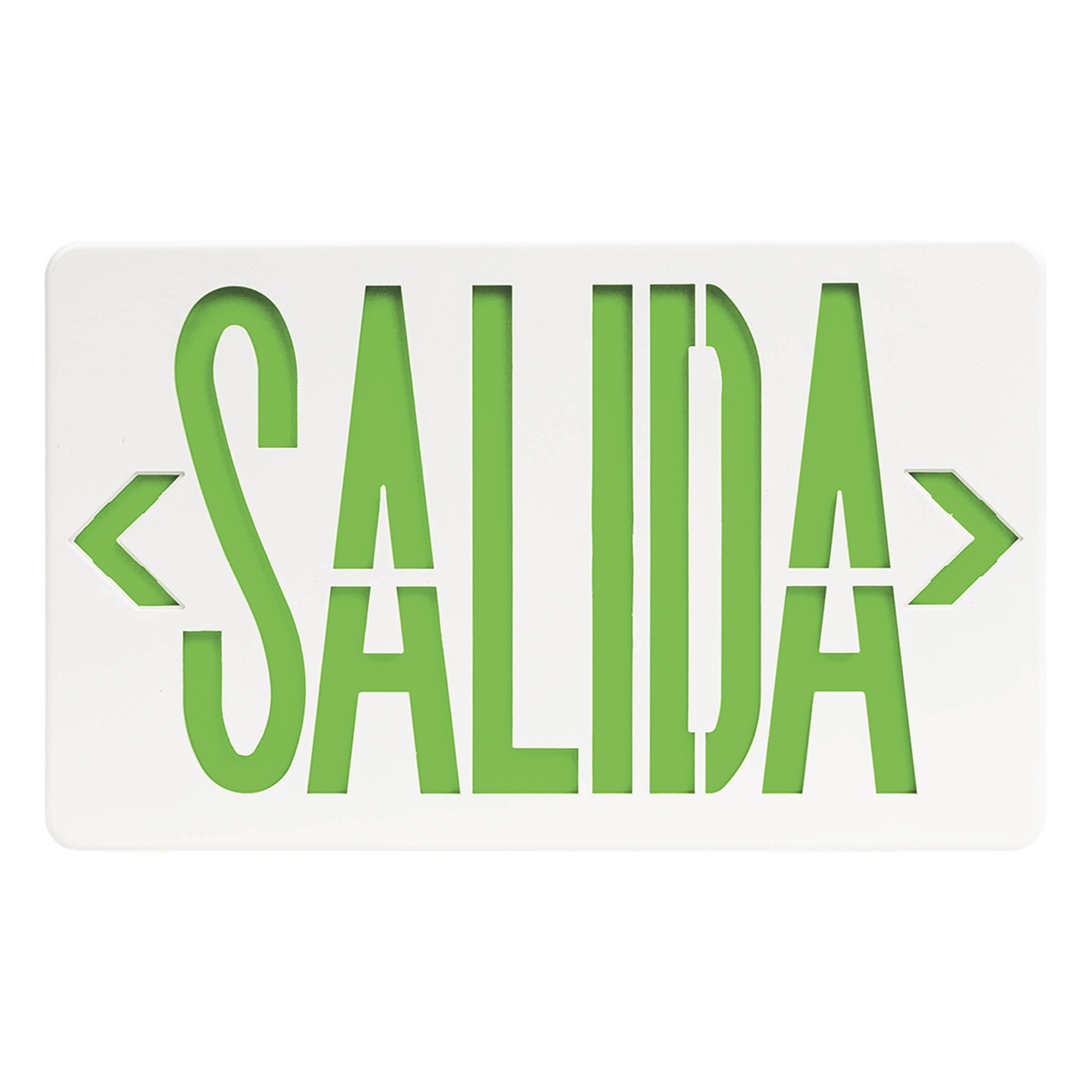 Letrero LED DUAL de SALIDA Universal con alto brillo/uso en pared, lateral o techo/Batería de Respaldo Incluida.