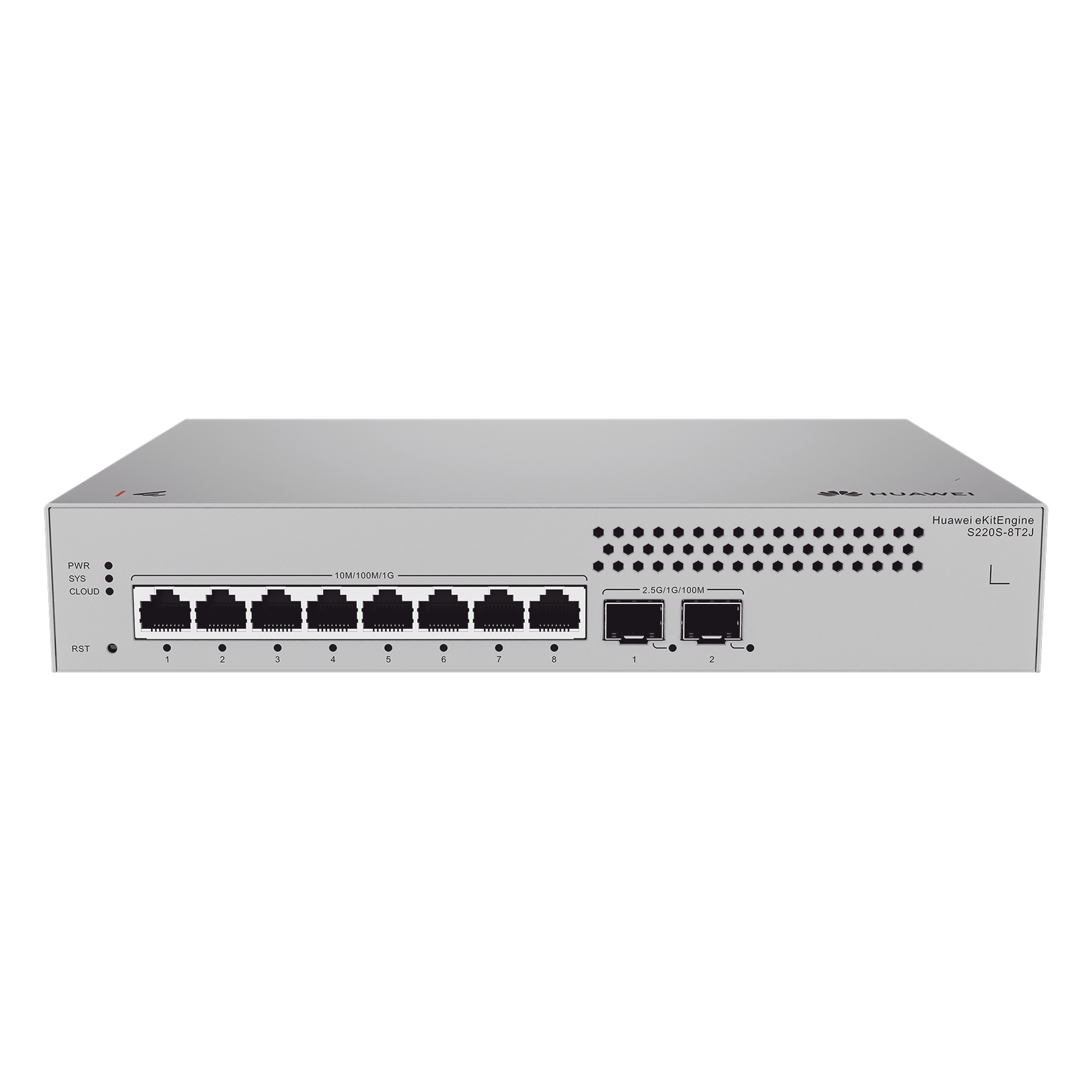Switch de Acceso Administrable Capa 2 / 8 Puertos Gigabit / 2 Puertos SFP 1/2.5 Gbps / 26 Gbit/s Non-Blocking / Sin Ventiladores / Gestión en la Nube