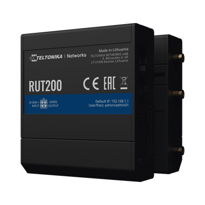 Router Industrial LTE 4G / 150 Mbps Cat 4 / 2 Puertos Ethernet / WiFi 2.4 GHz / Montaje DIN / -40°C a 75°C