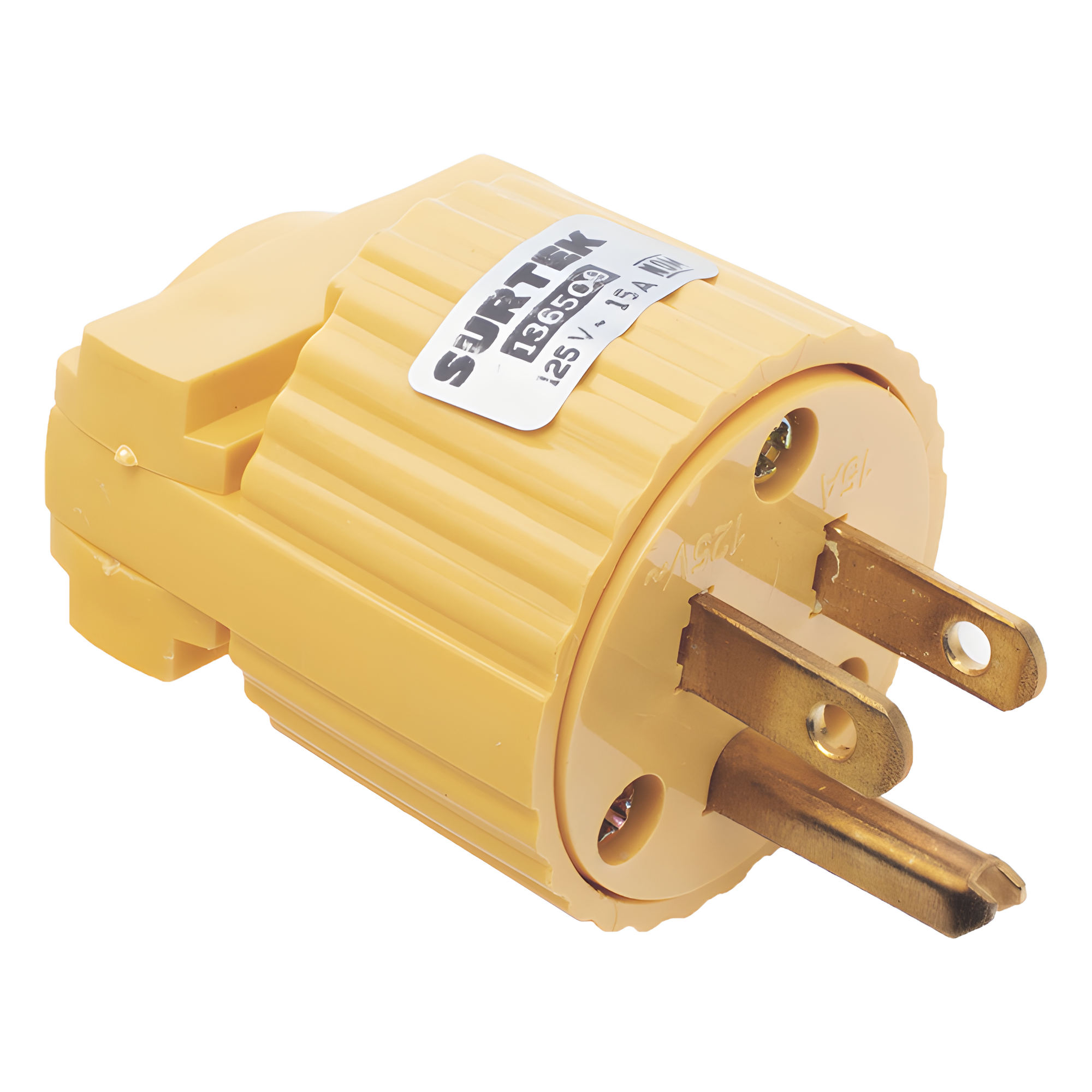 Clavija con Abrazadera Plástica Aterrizada / 127 V CA 15 A Max. / Fabricada en Plastico ABS. — SURTEK · SKU SYS-136-509