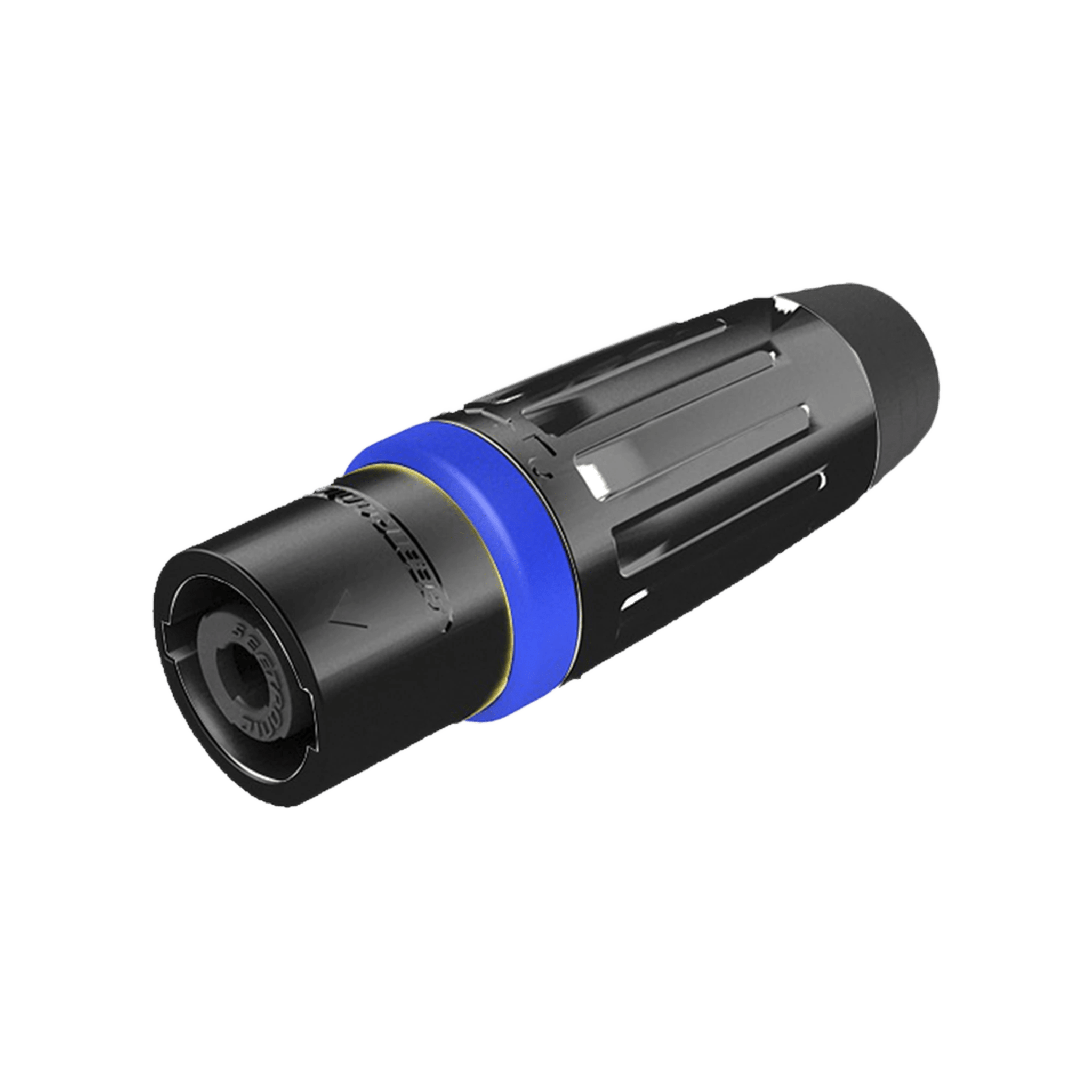 Speakon Conector de cable macho de 4 polos, carcasa negra, cable AWG10, 30A