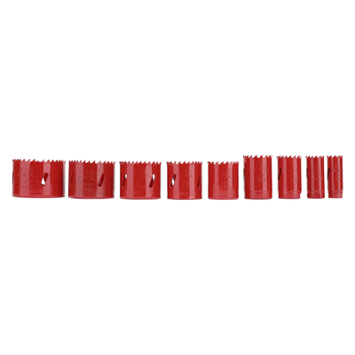 Juego de 13 Brocas Sierra Bimetálica con Adaptadores y Estuche. (3/4", 7/8", 1-1/8", 1-3/8", 1-1/2", 1-3/4", 2", 2-1/4", 2-1/2")