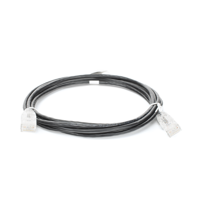 Cable de Parcheo Slim UTP Cat6 - 3 Metros (9.84 Pies) Negro Diámetro Reducido (28 AWG)