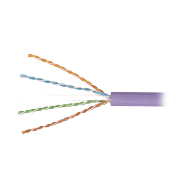 Bobina de Cable Blindado F/UTP de 4 Pares, Z-MAX, Cat6A, Soporte de Aplicaciones 10GBase-T, LS0H (Libre de Gases Toxicos), Color Violeta, 305 Metros (1000 Pies)