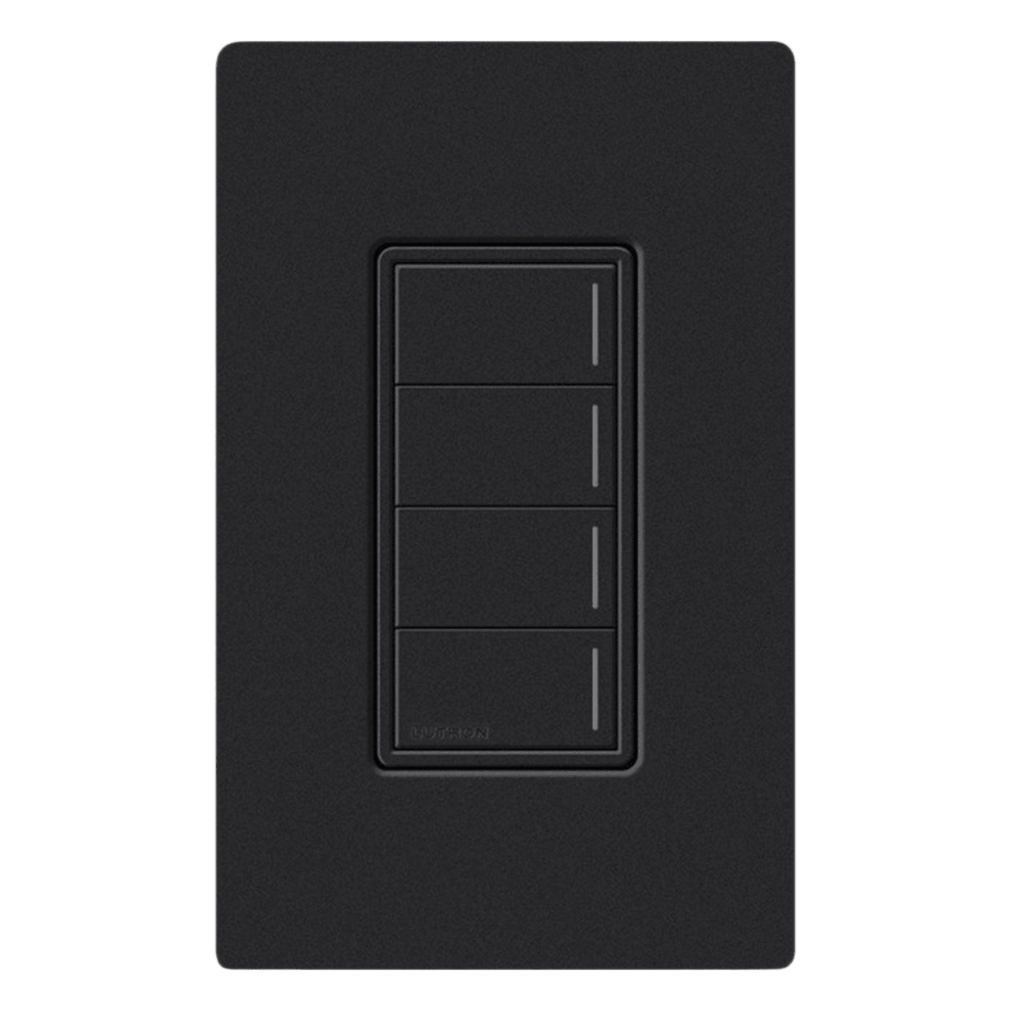 Teclado de escenas Sunnata de 4 botones, comunicación inalámbrica Clear Connect, 120-277 V, satinado color Medianoche, para sistema RadioRA 3 — LUTRON RADIORA 3 · SKU RRSTW4BMN