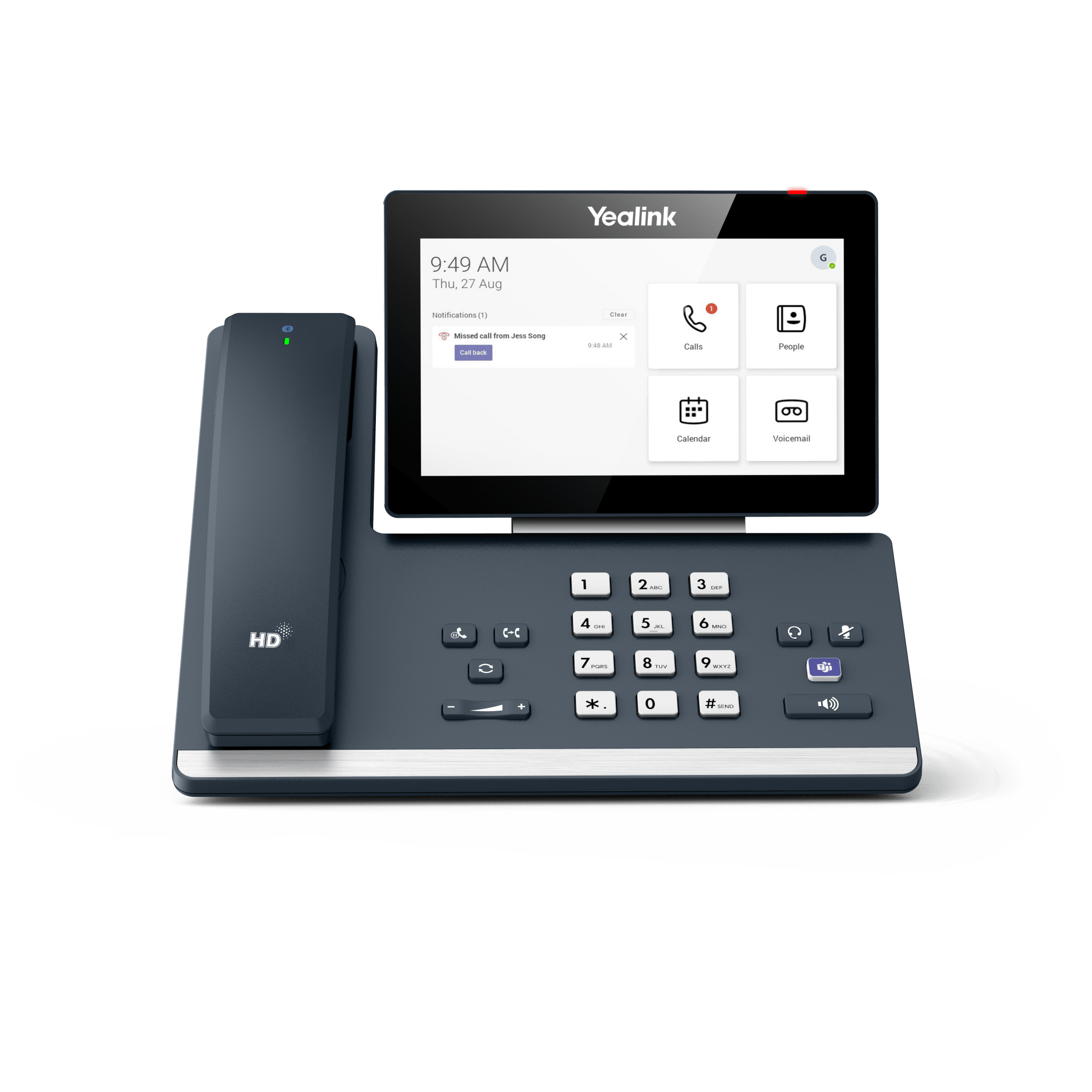 Teléfono IP Empresarial / Pantalla Táctil 7 Pulgadas / Bluetooth 5.2 / Wi-Fi Dual Band / PoE / Microsoft Teams Nativo