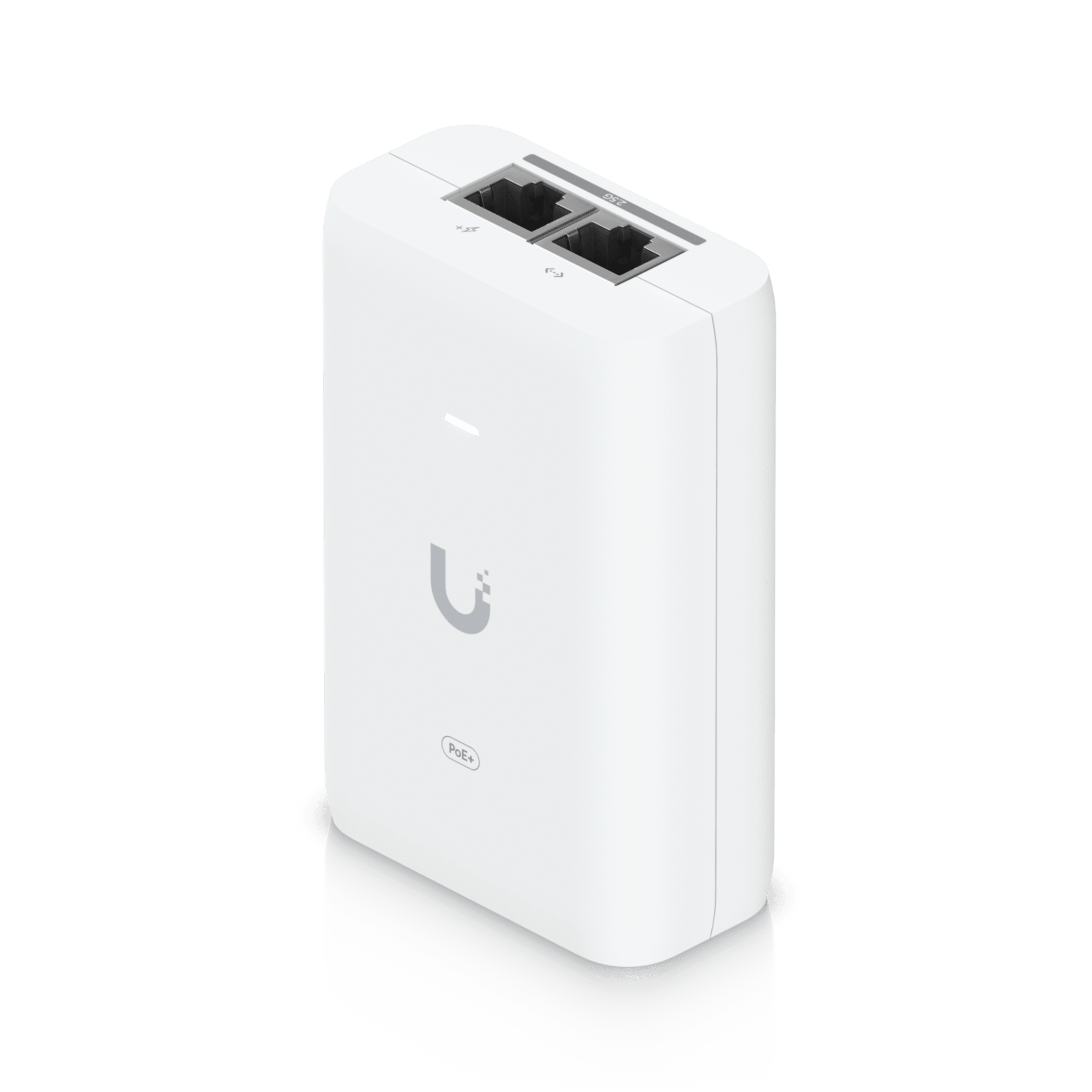 Adaptador PoE+ 2.5G / hasta 30 W / 48V 0.65A / (2) Puertos RJ45 MultiGigabit 2.5G / Salida PoE+ / LED Indicador / Ideal para APs UniFi WiFi 7 / / Protección contra Sobretensiones