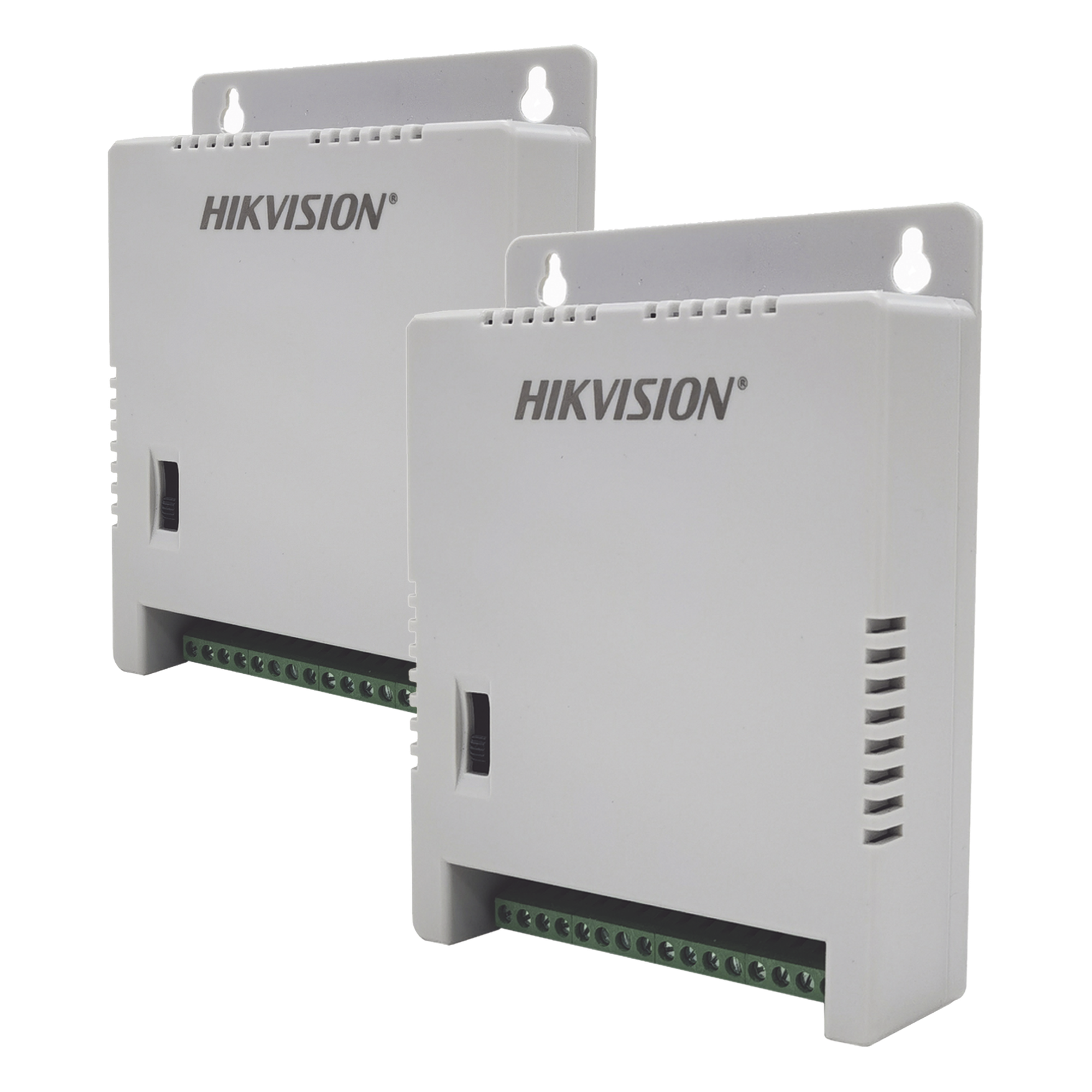 2 Fuentes de Poder Regulada (12 Vcc / 13.5 Vcc / 15 Vcc) para 16 Cámaras / 1 Amp por Salida / Voltaje de Entrada 90 - 130 VCA / Soporta 4K / Modo para Largas Distancias — HIKVISION · SKU DS-2FA1205-C8/X2