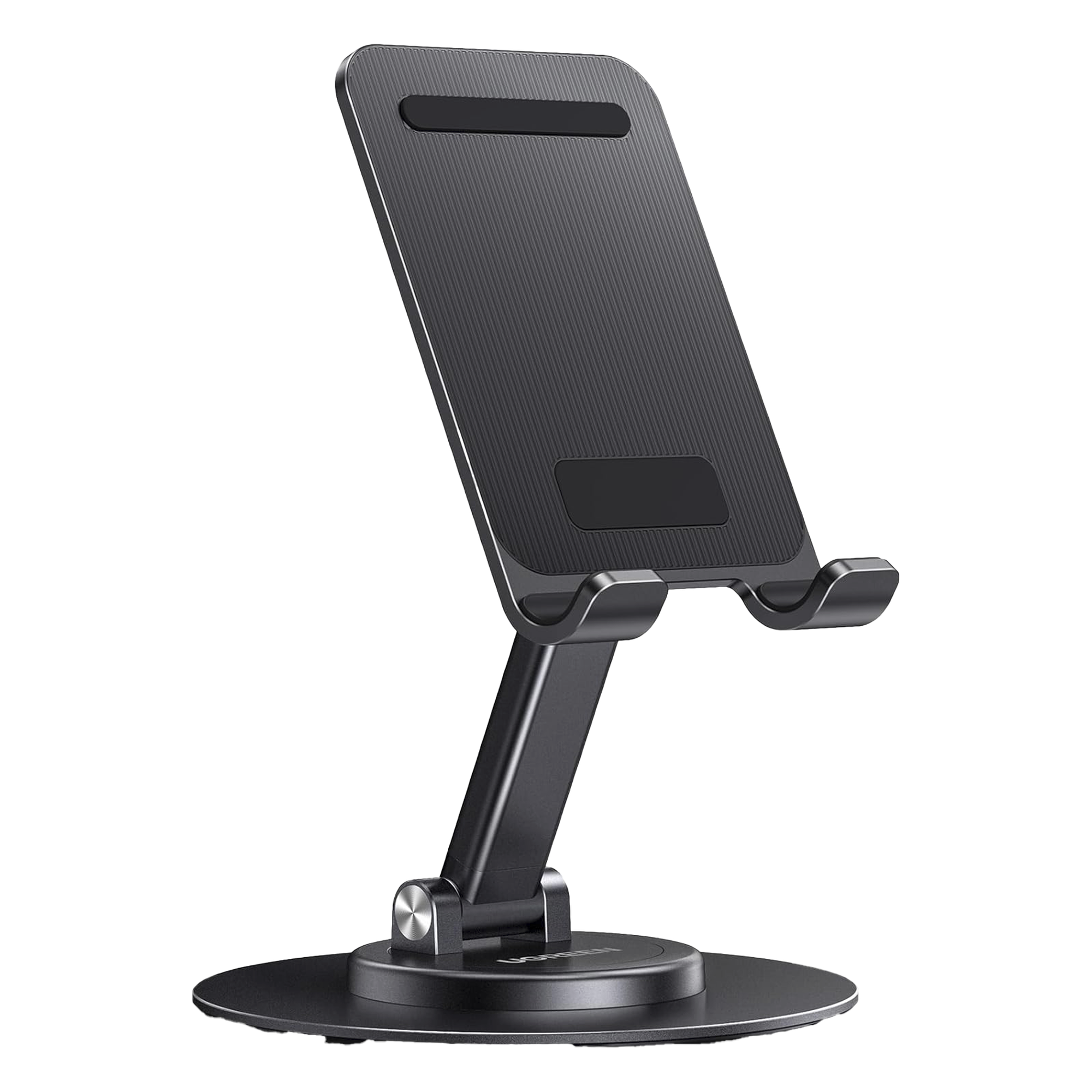 Soporte para Teléfono Celular Giratorio | 360° de Rotación | Angulo Ajustable | Altura Ajustable 17-20cm | Antideslizante | Ejes Giratorios de Alta Precisión| Plegable | Aluminio | Color Gris — UGREEN · SKU 35152